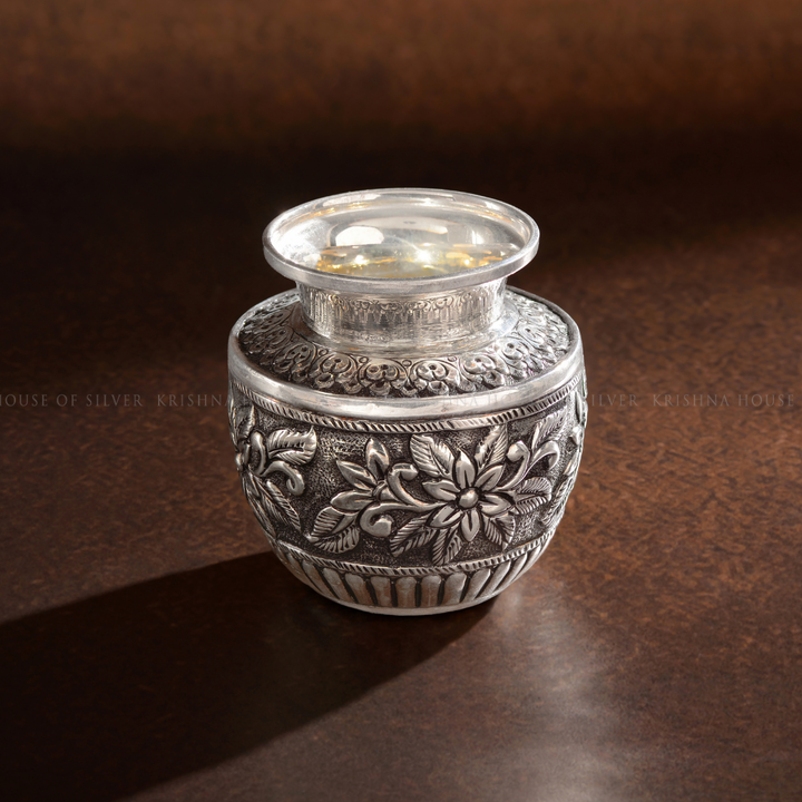 Silver Kalash with Antique Floral Design