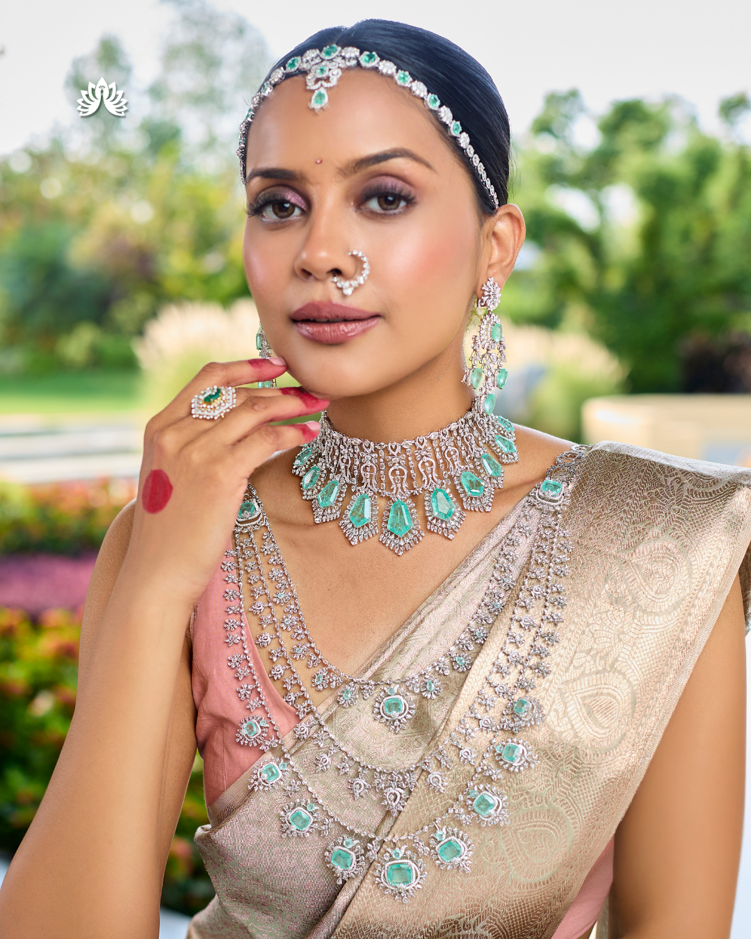 Diamond & Emerald Statement Choker Necklace