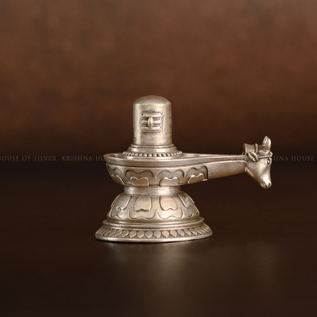 Silver Shiv Jaladhari with Nandi for Sacred Worship