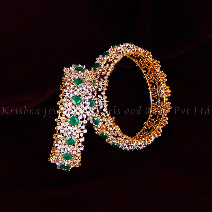 18K Diamond Floral Bangles