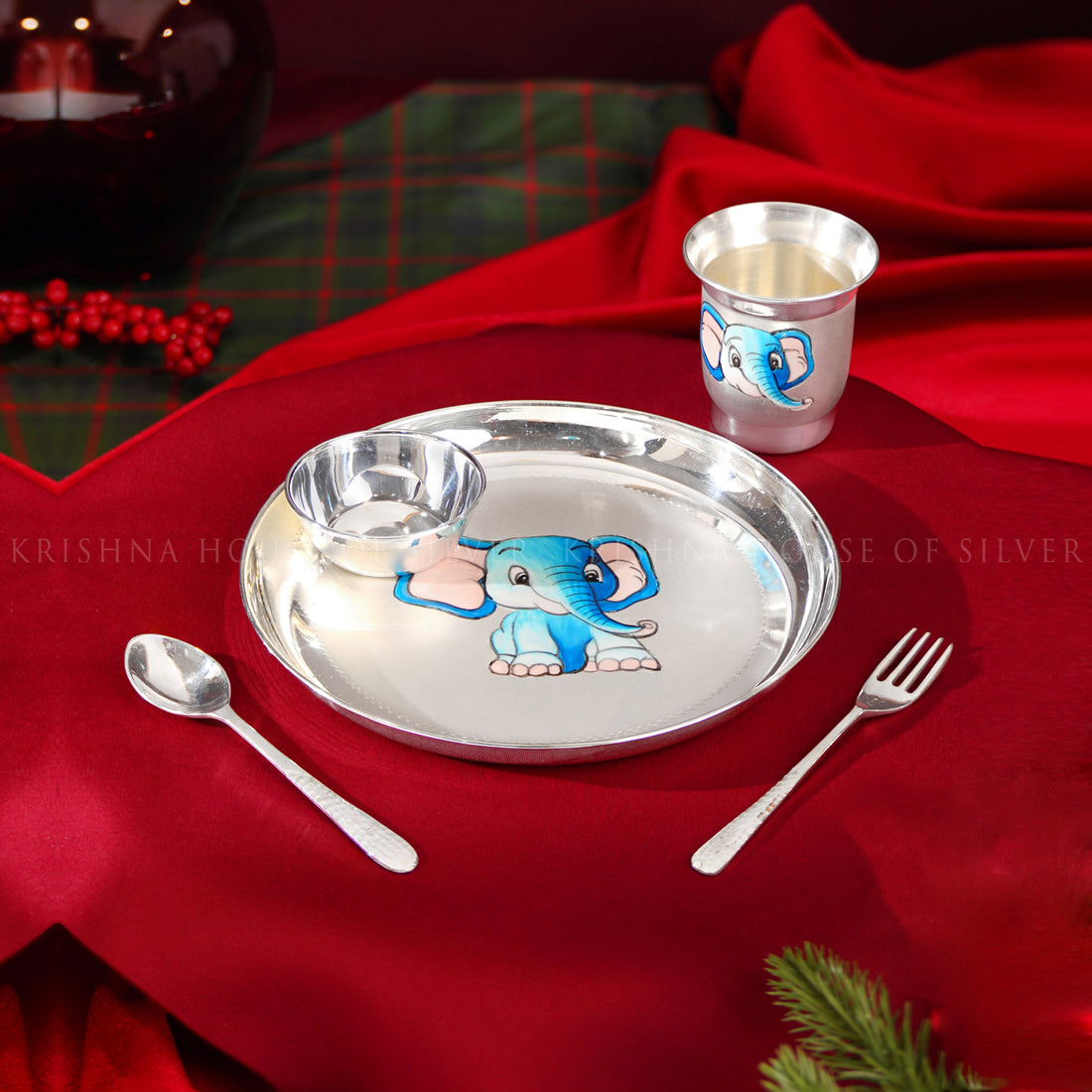 Elephant-Themed Baby Dinner Set