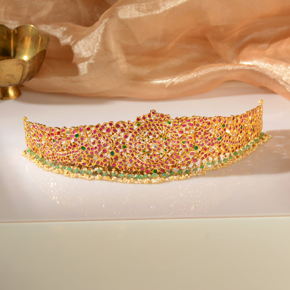22K Gold Kundan Vaddanam