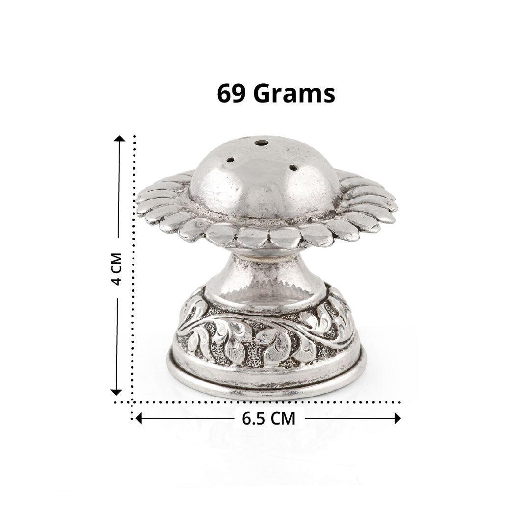 92.5 Pure Silver Antique Agarbatti Stand - Floral Design