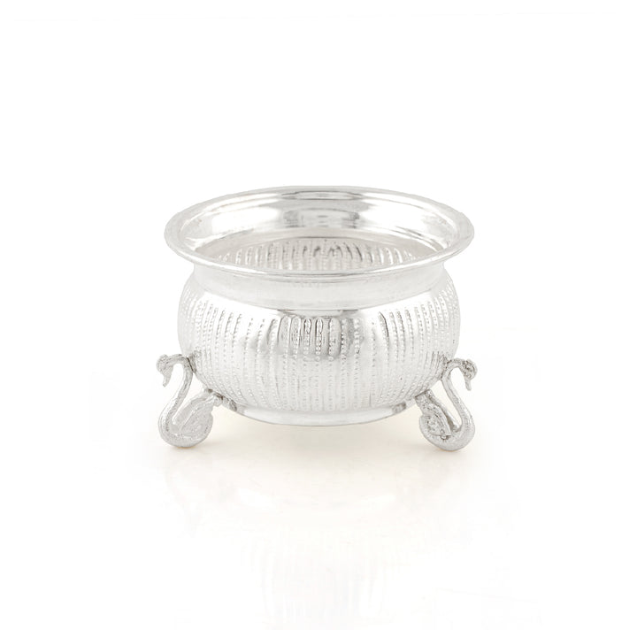 Silver Swan Leg Bowl - Single Piece - Traditional Pooja Decor