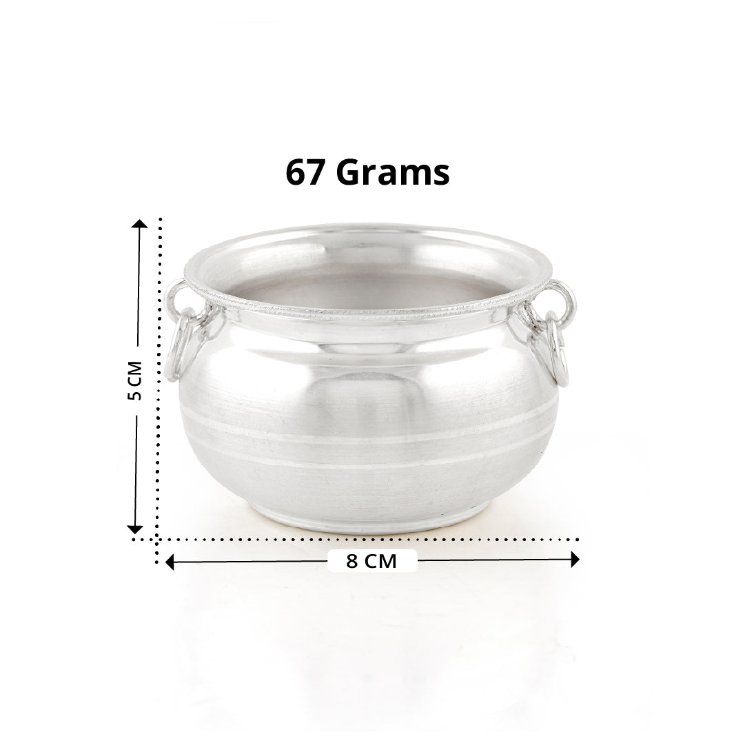 Pure Silver Plain Bowl / Gangalam with Handle Loops