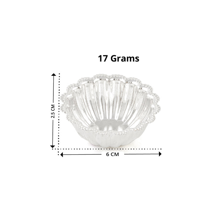 Pure Silver Fluted Design Pooja Bowl