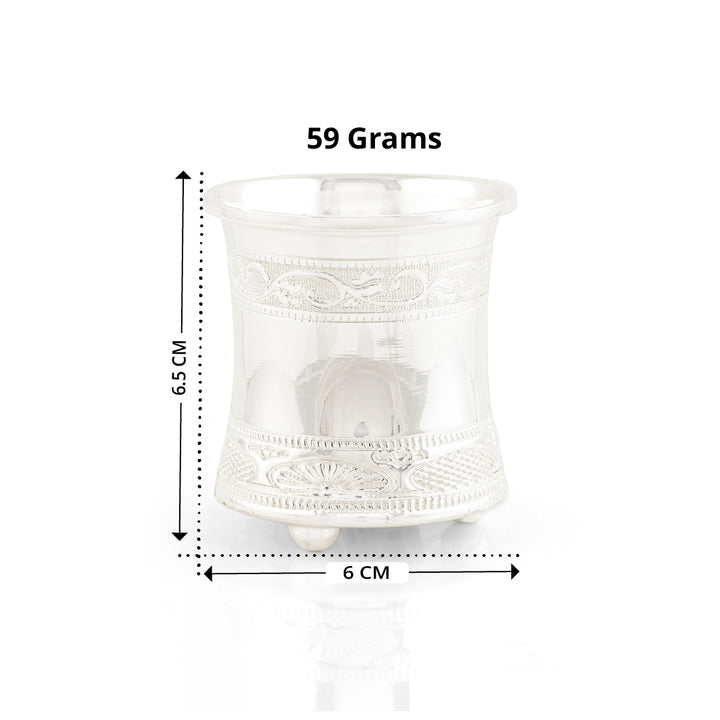 Embossed Leaf Motif Panchapatra in 92.5 Silver