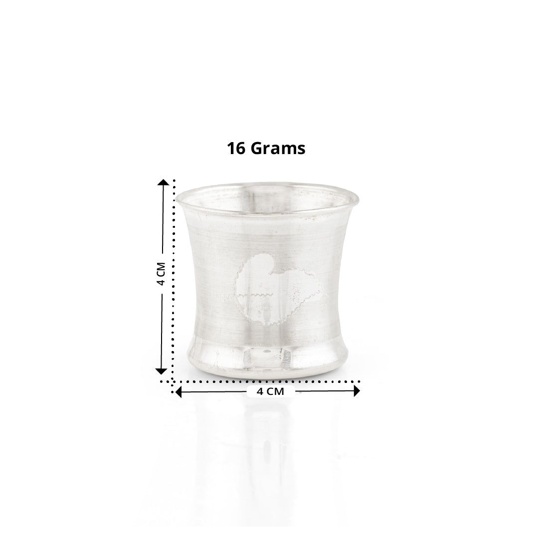 Handcrafted 92.5 Silver Embossed Leaf Panchapatra Elegance for Pooja Rituals