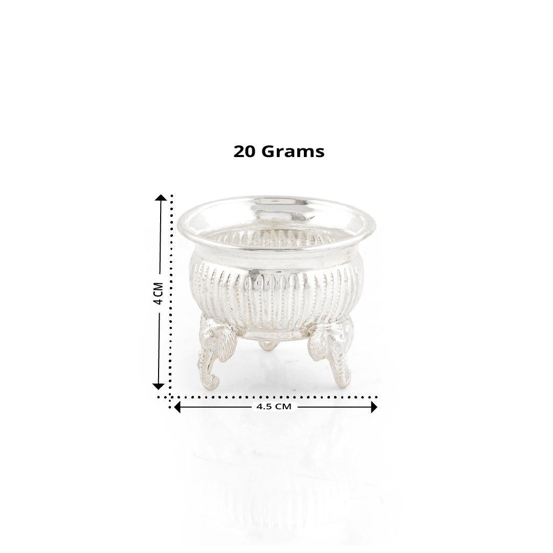 Pure Silver Elephant Leg Bowl