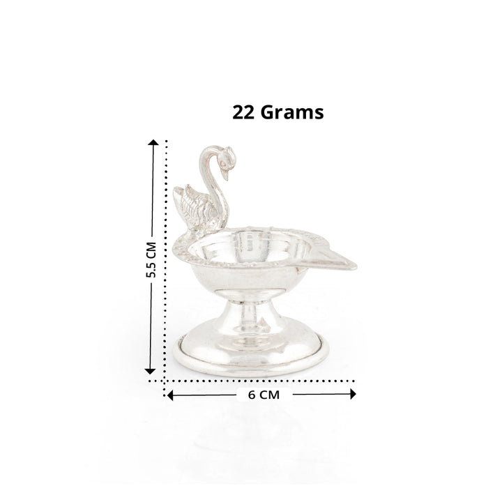 92.5 Pure Silver Plain Deepam Stands - Pair