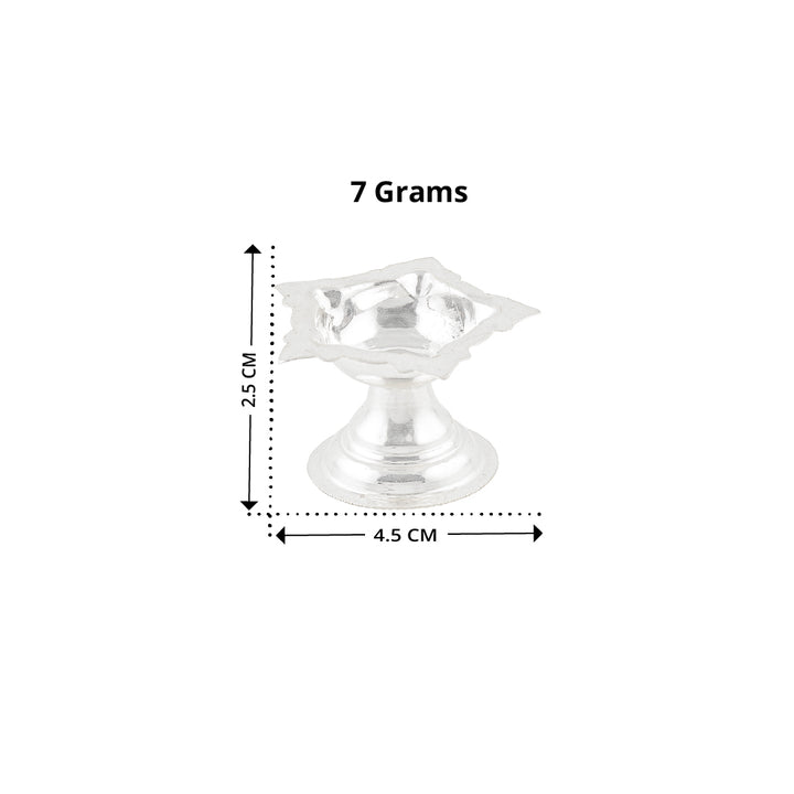 Pure Silver Plain Deepam Stands Pair