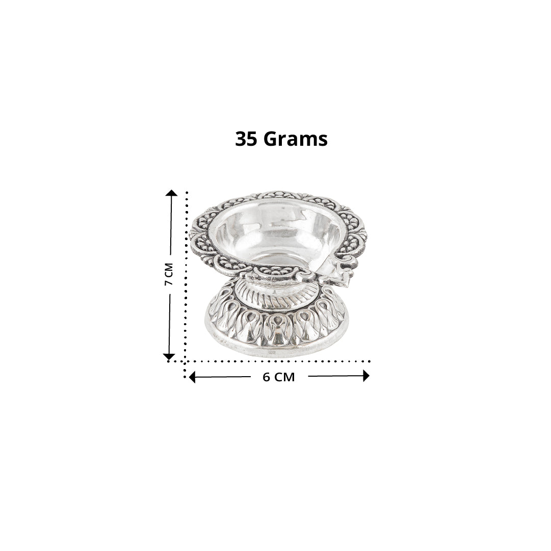 Pure Silver Antique Deepam Stand Pair