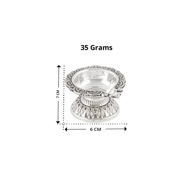 Pure Silver Antique Deepam Stand Pair