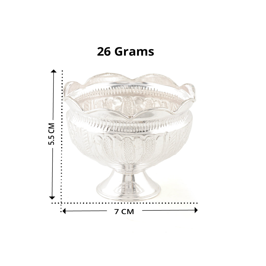 92.5 Pure Silver Prasadam Bowl