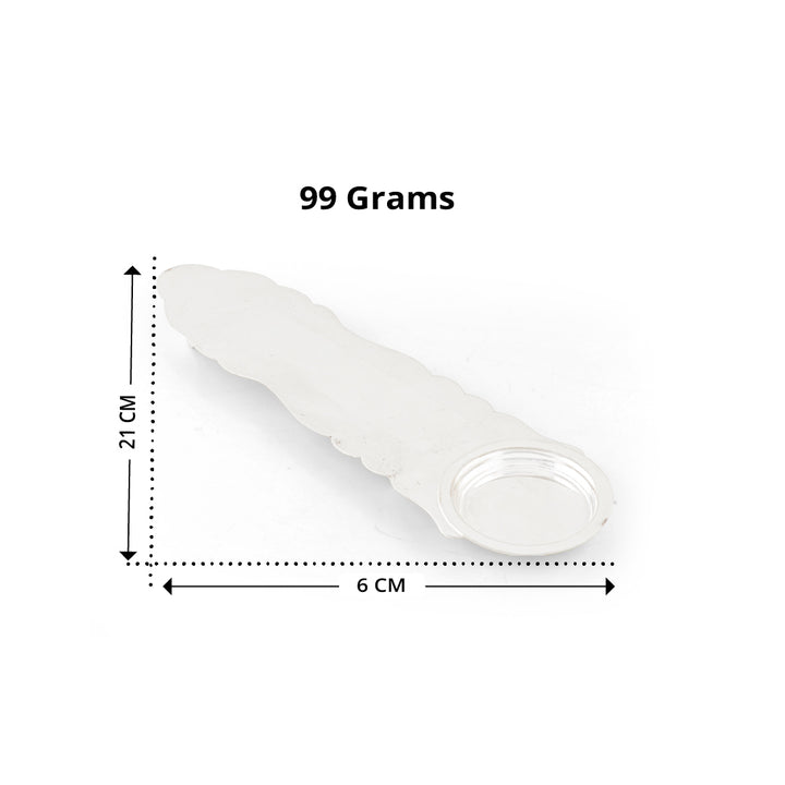 92.5 Pure Silver Aarthi / Karpooram Stand - Elegant Pooja Lamp Holder