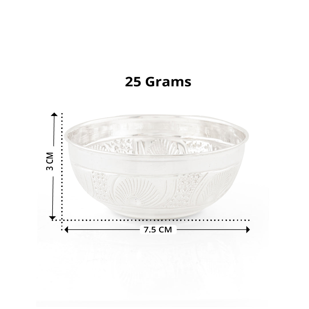 92.5 Pure Silver Designed Bowl