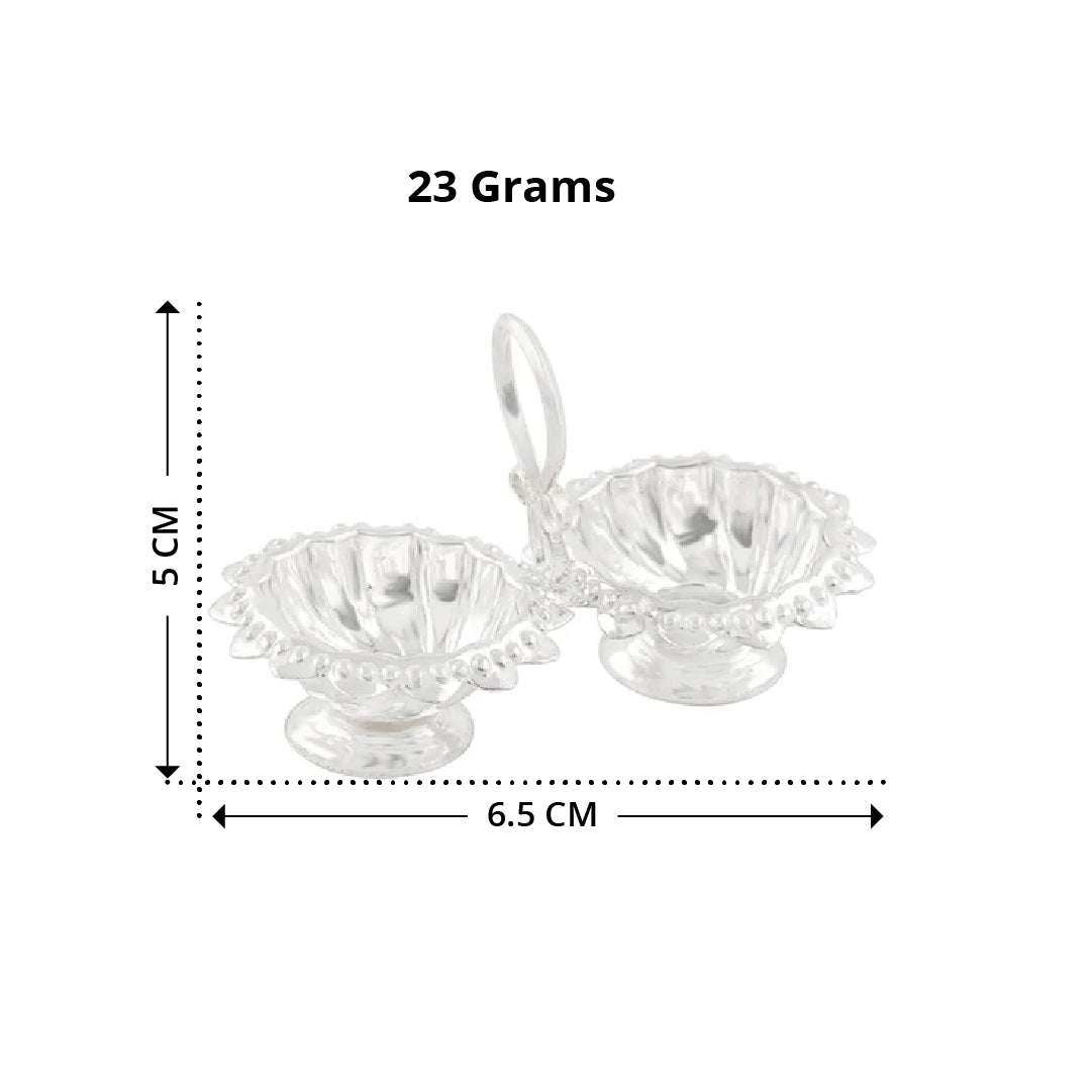 Small Silver Kumkum and Haldi Bowls 92.5 Silver