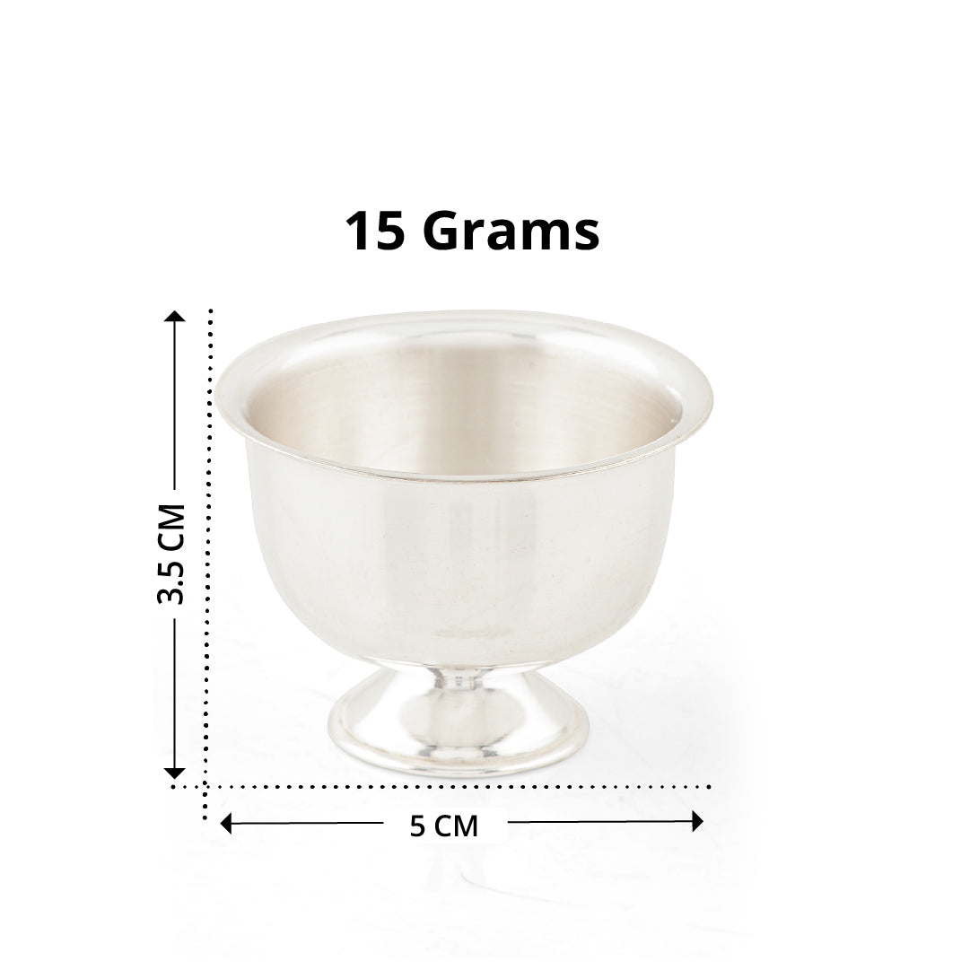 92.5 Pure Silver Plain Pooja / Prasadam Bowl