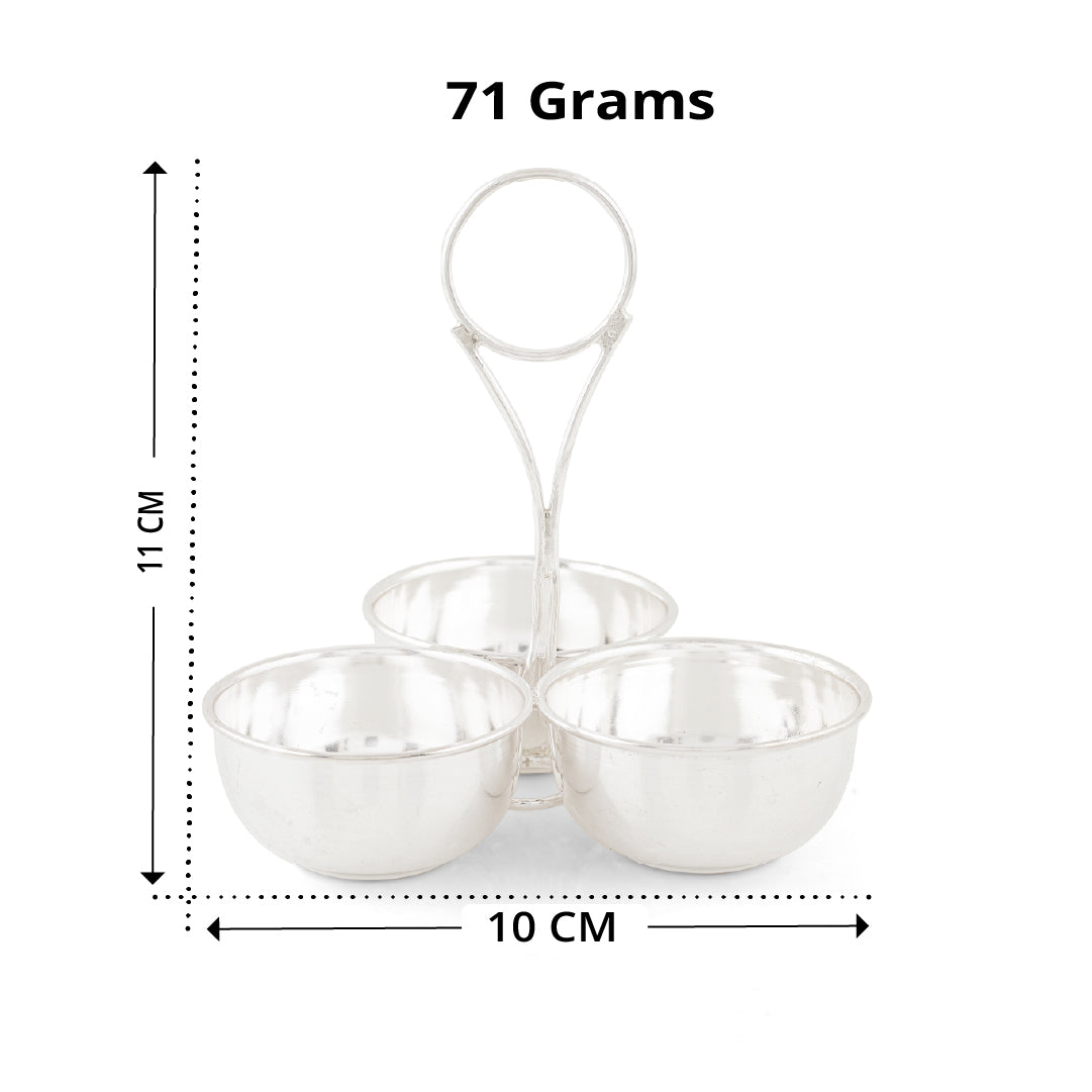 Pure Silver Three-Bowl Panchpali