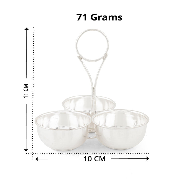 Pure Silver Three-Bowl Panchpali