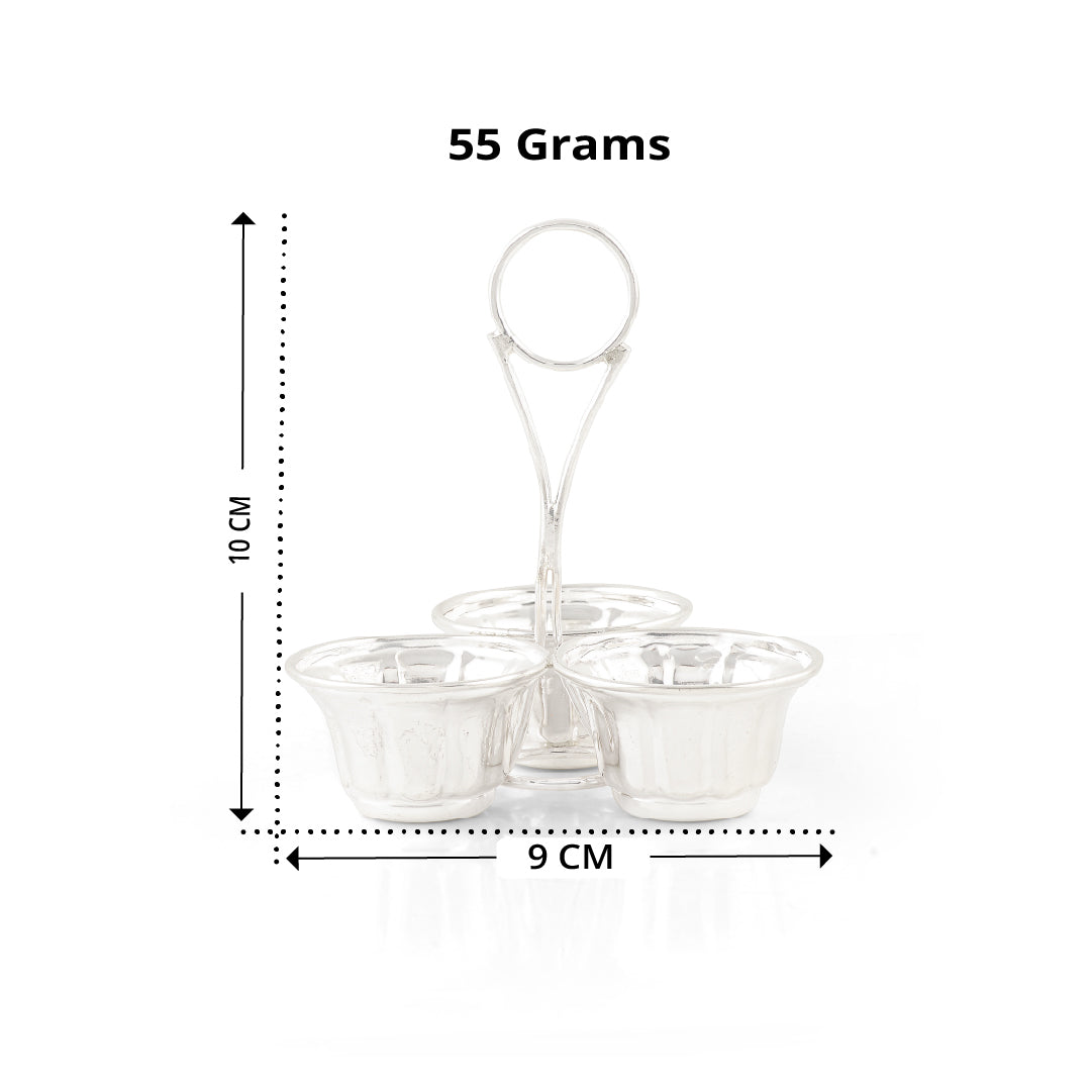 Pure Silver Three-Bowl Panchapali