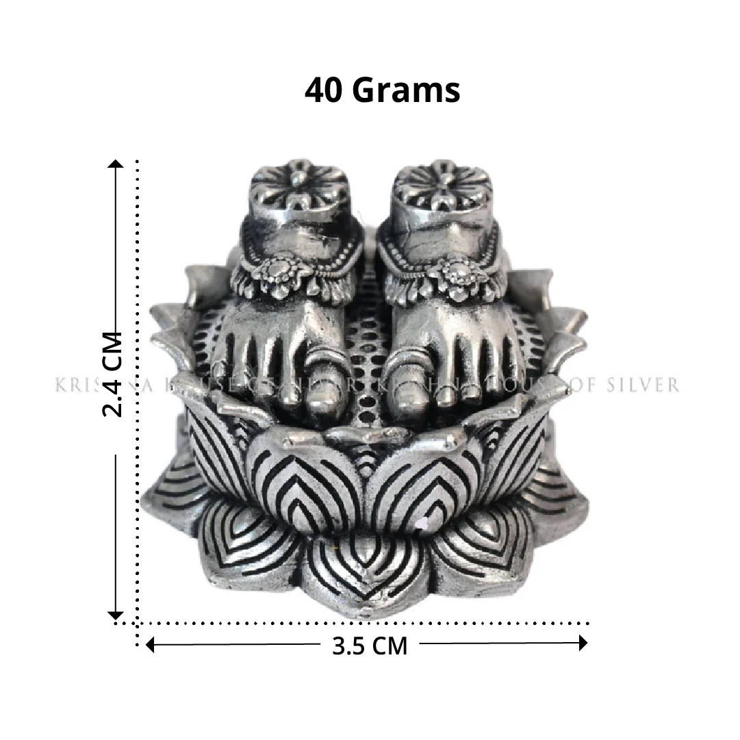 92.5 Silver Lakshmi Charan (Lotus Base)