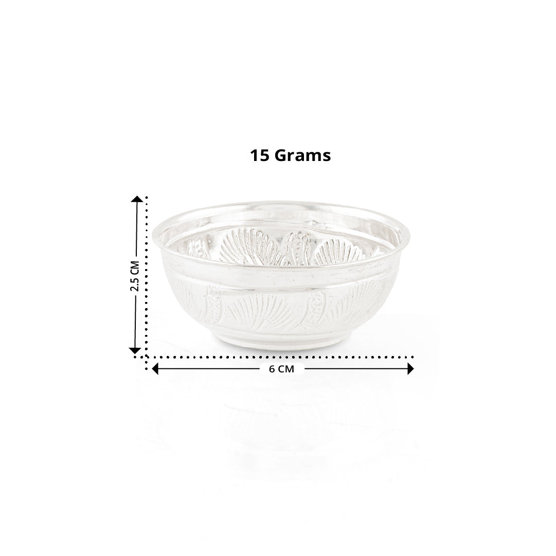 92.5 Pure Silver Designed Bowl