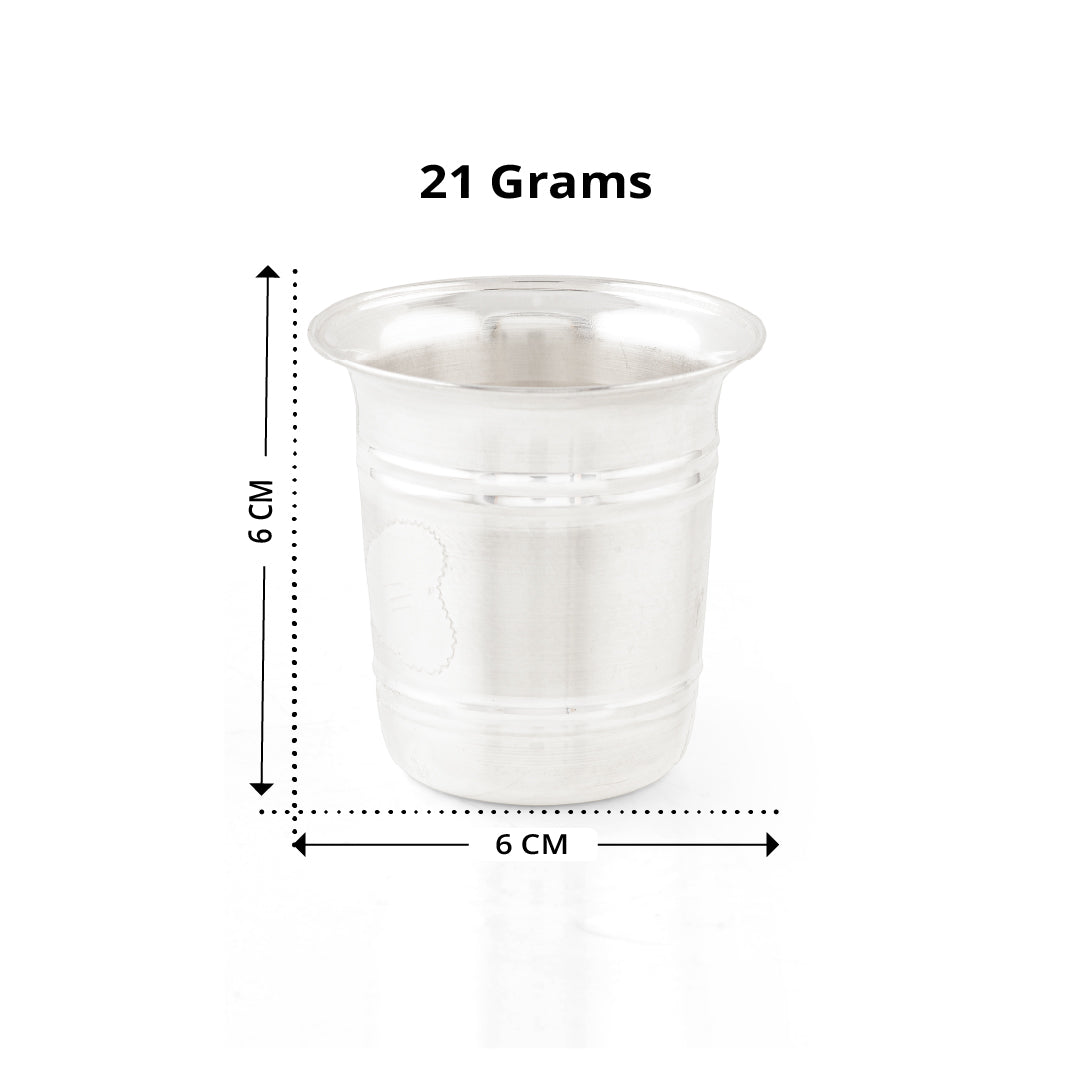92.5 Pure Silver Plain Drinking Glass / Pooja Tumbler