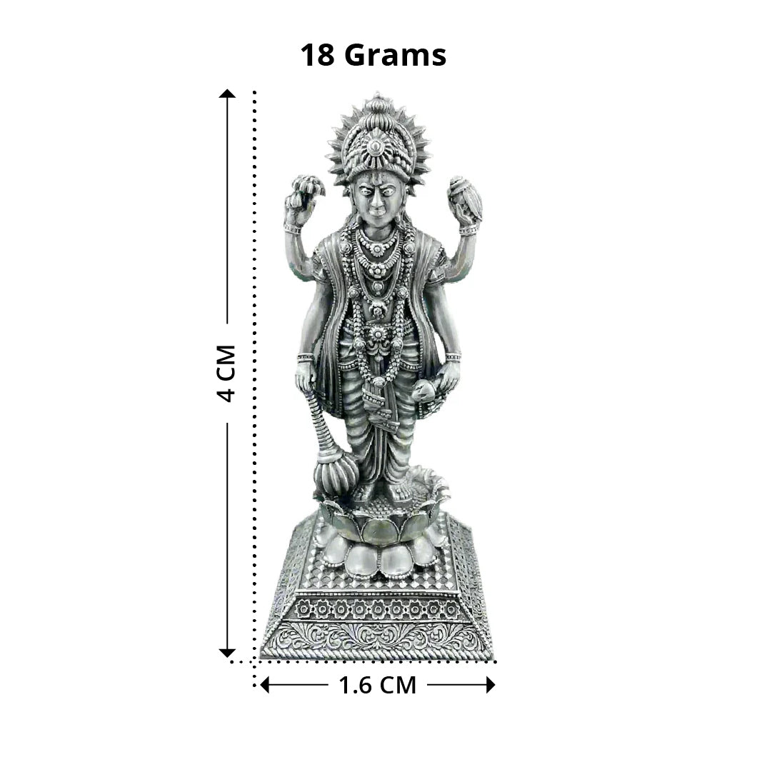 Elegant Silver Lord Vishnu Murthy Idol
