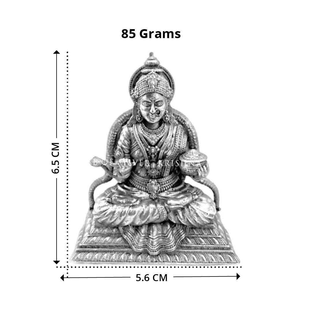 Annapurna Devi Silver Idol: Goddess of Nourishment and Prosperity