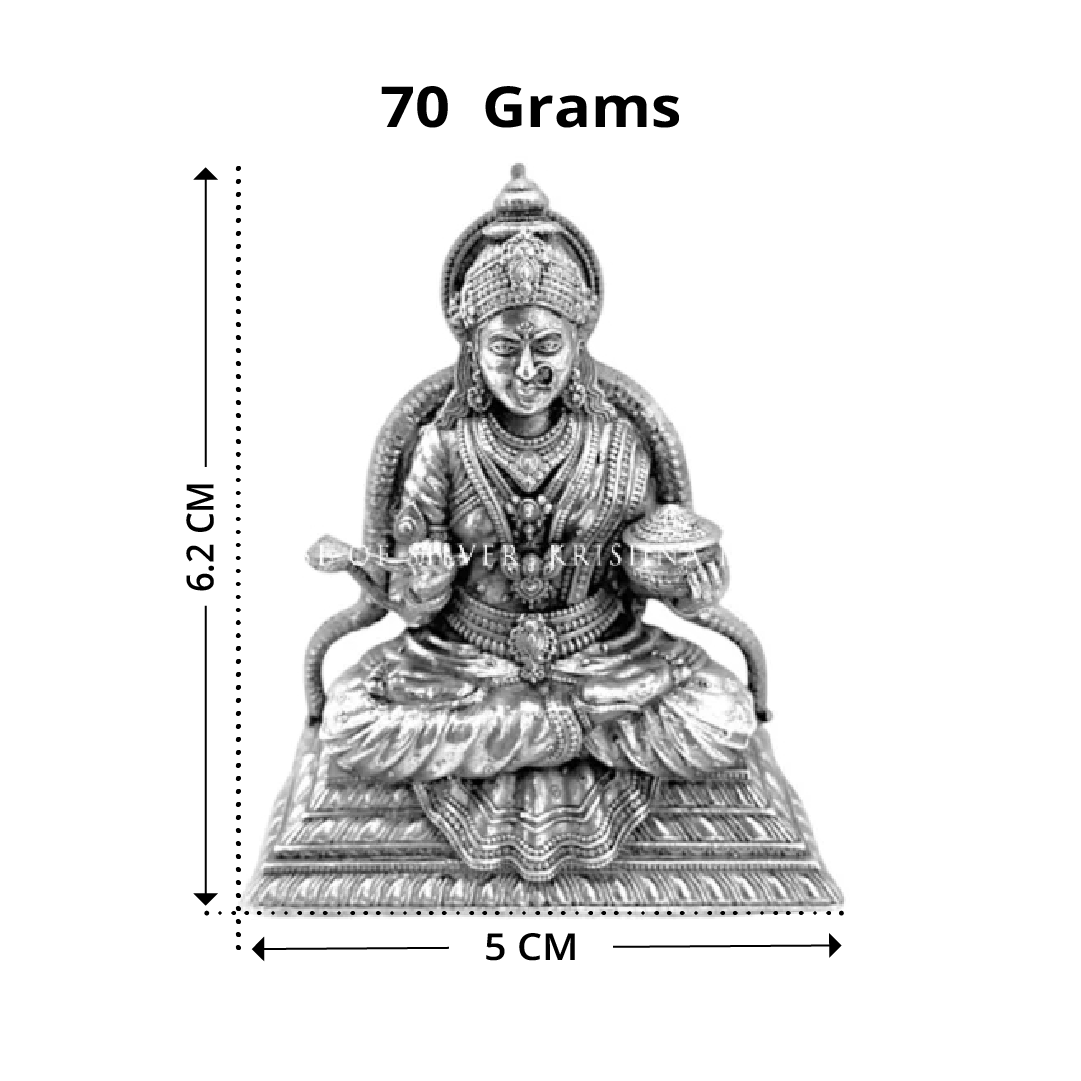 Annapurna Devi Silver Idol: Goddess of Nourishment and Prosperity