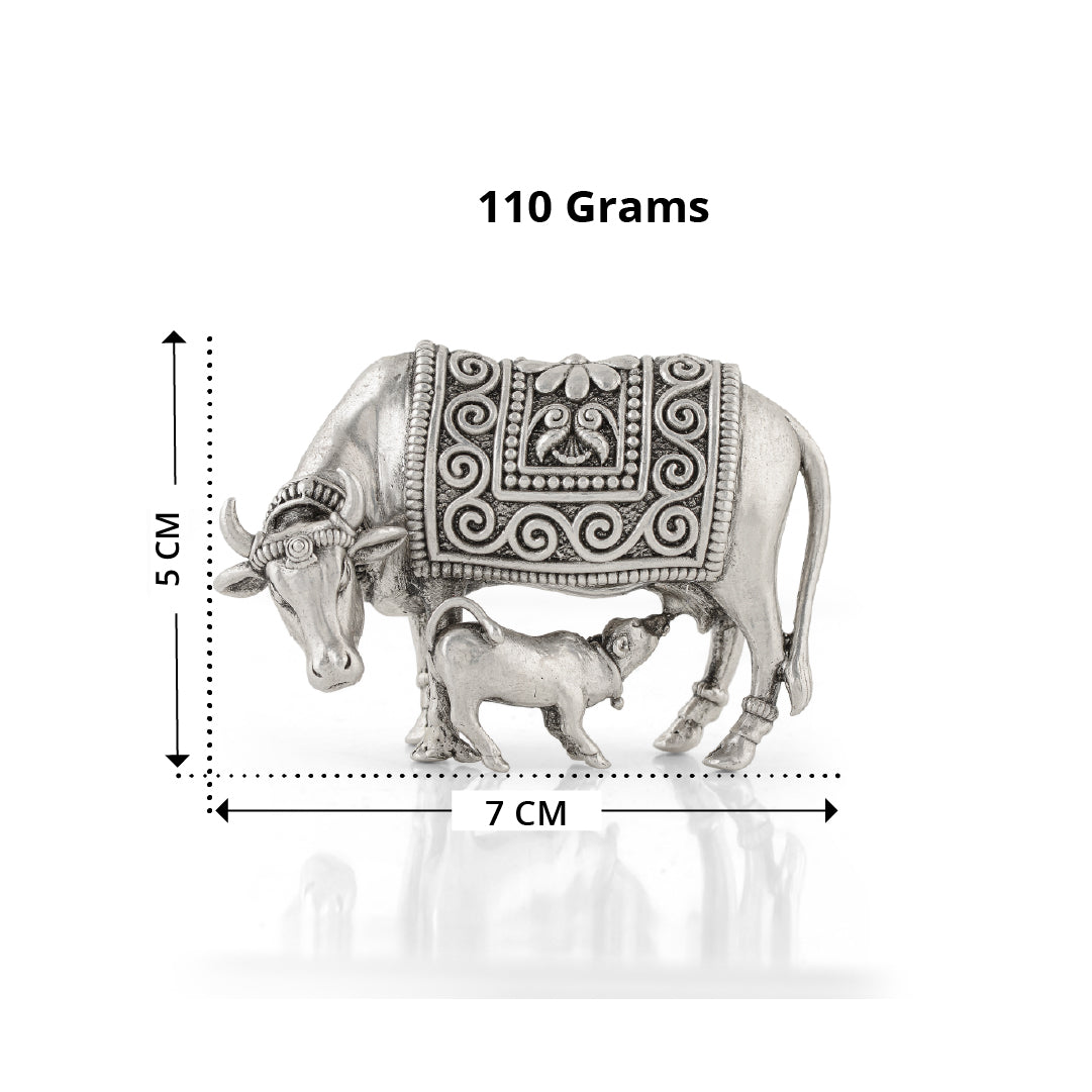 Silver Gaumatha Idol With Calf