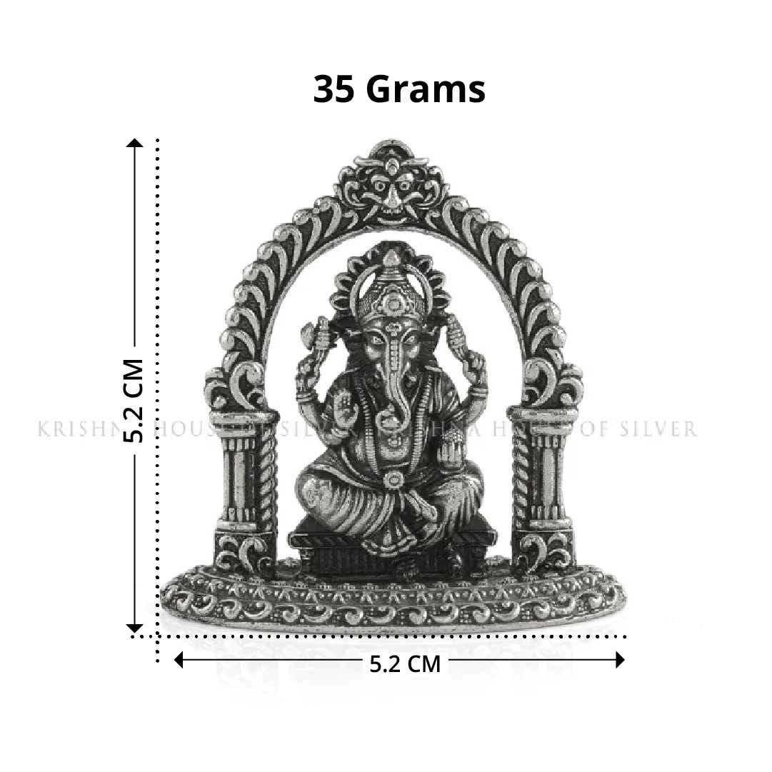 Small Ganesh Idol in Antique silver