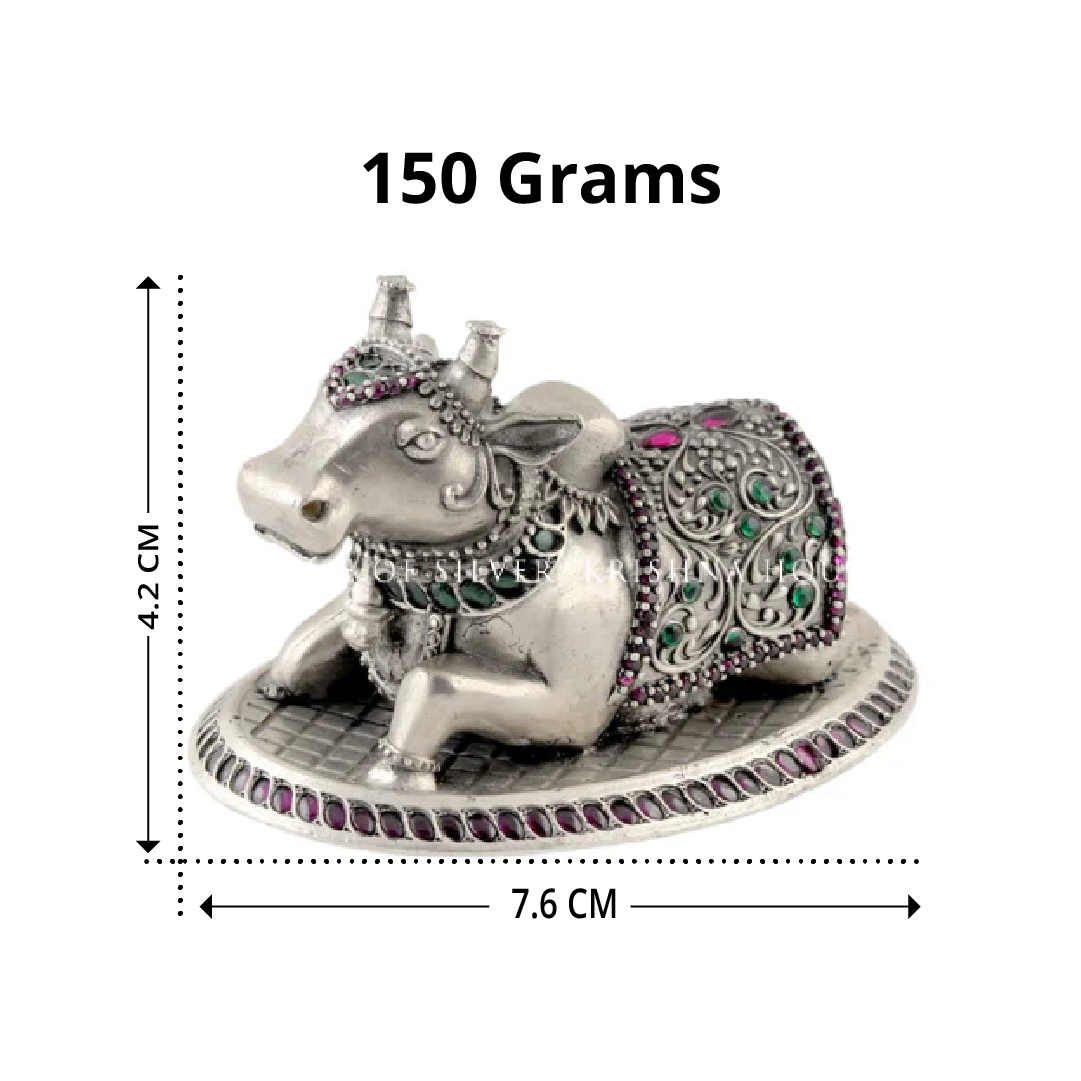 Antique 92.5 Silver Nandi Sculpture - Collectible