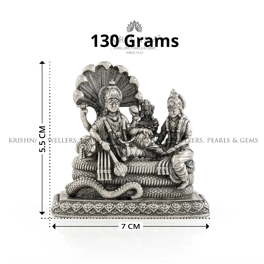 Vishnu Laxmi With Sesha Naga Idol  In Silver