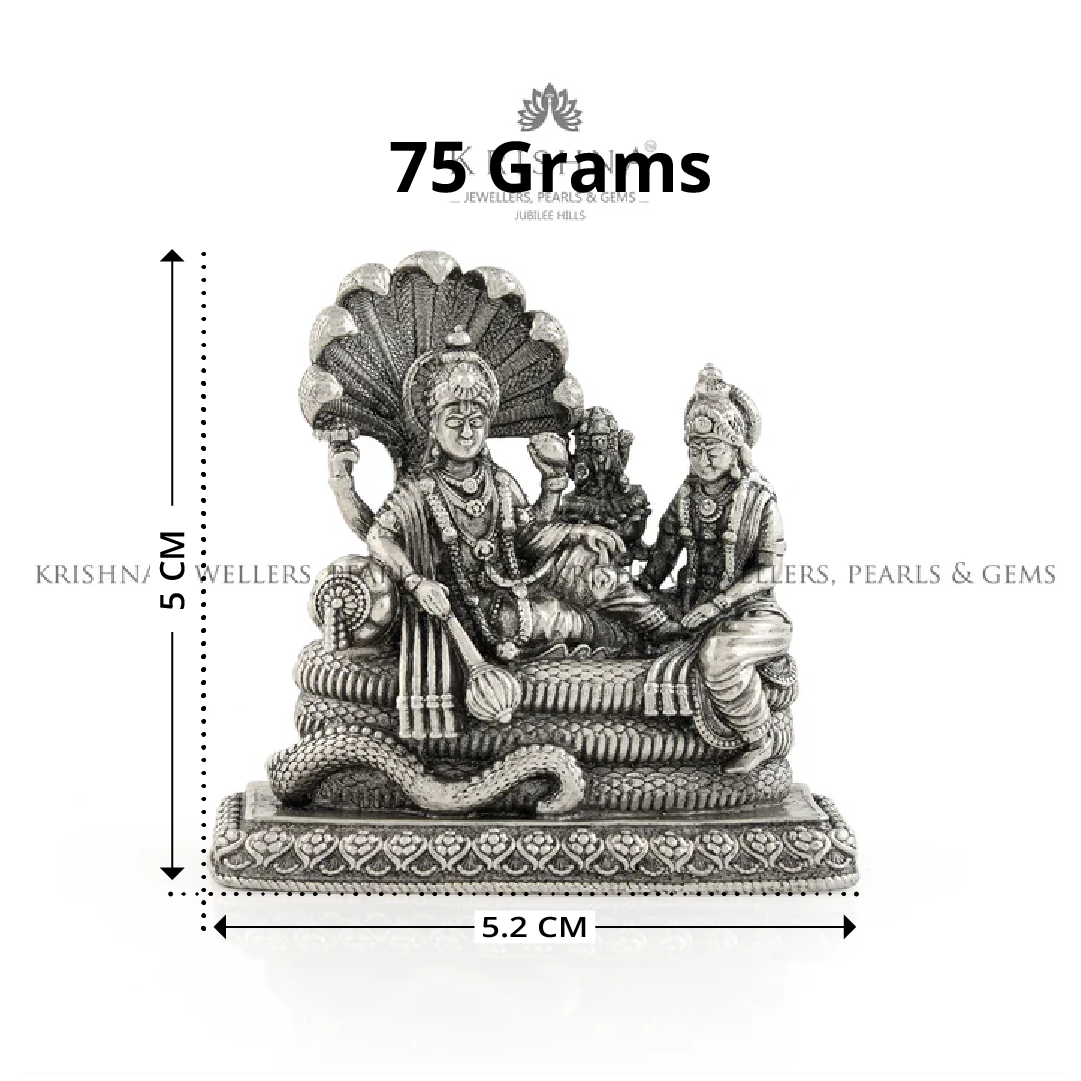 Vishnu Laxmi With Sesha Naga Idol  In Silver