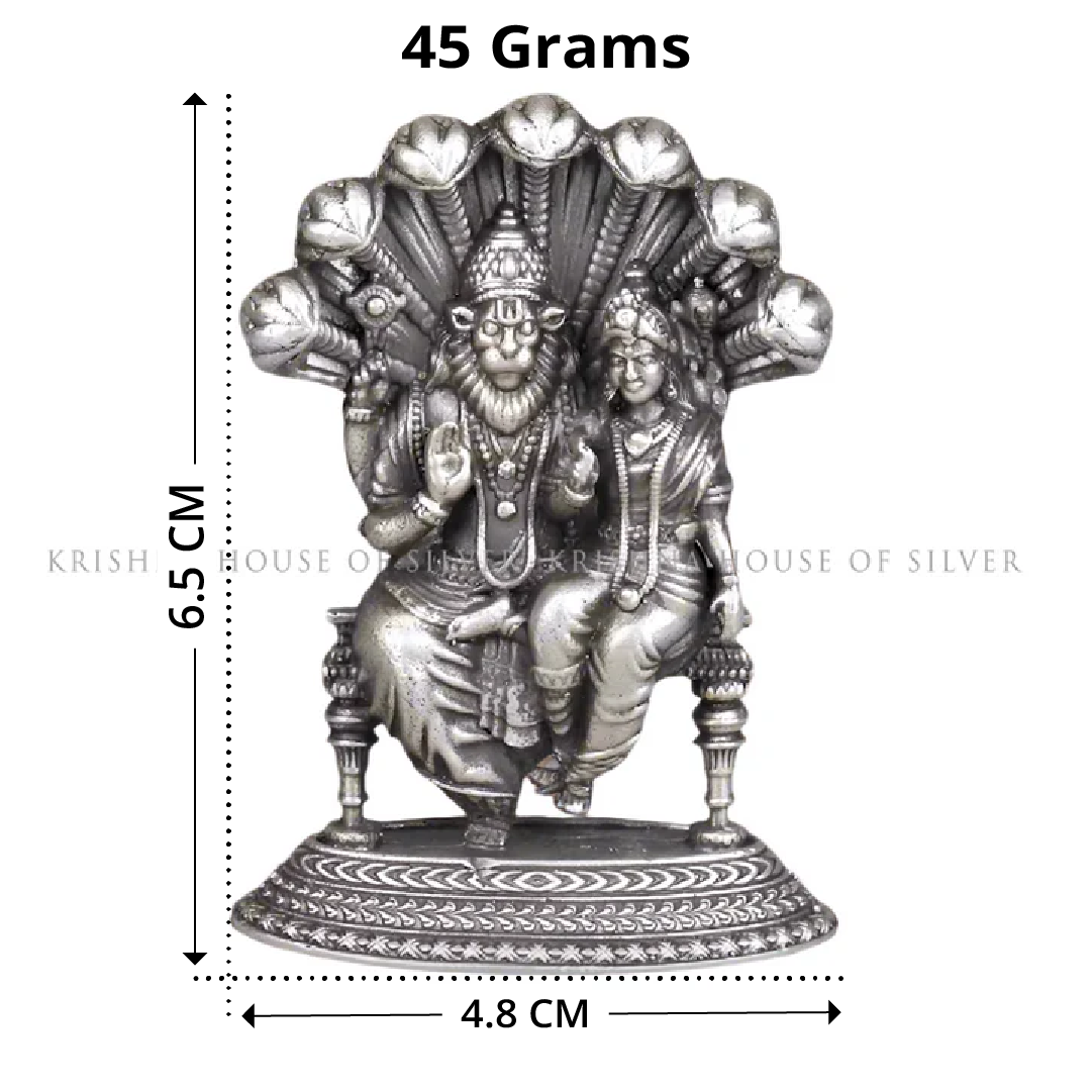 Lord Narasimha With Consort in Silver
