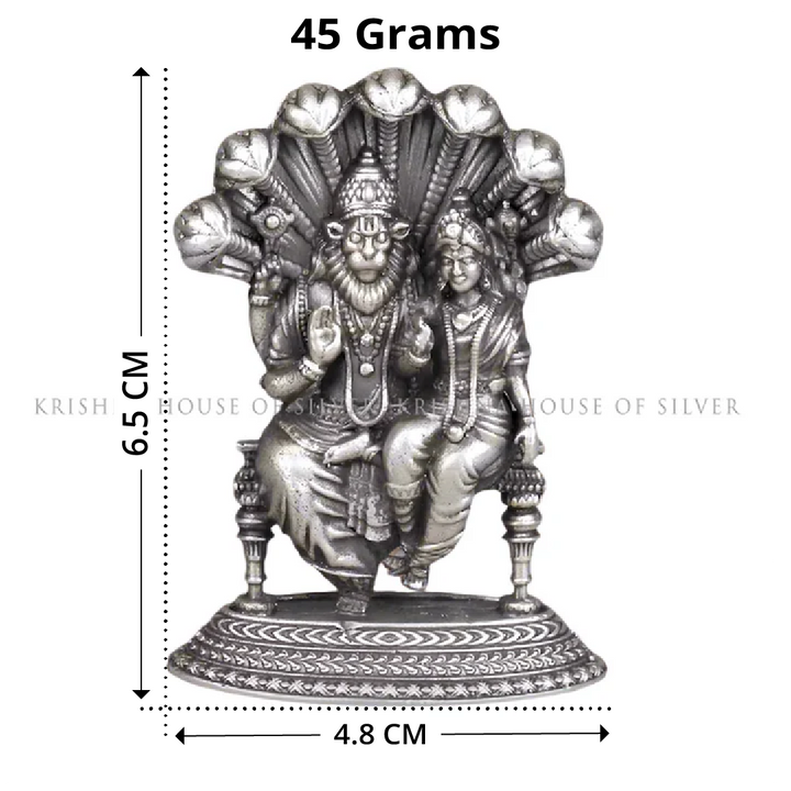 Lord Narasimha With Consort in Silver