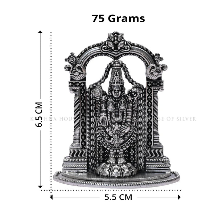 Lord Balaji Idol Crafted in 92.5 Pure Silver