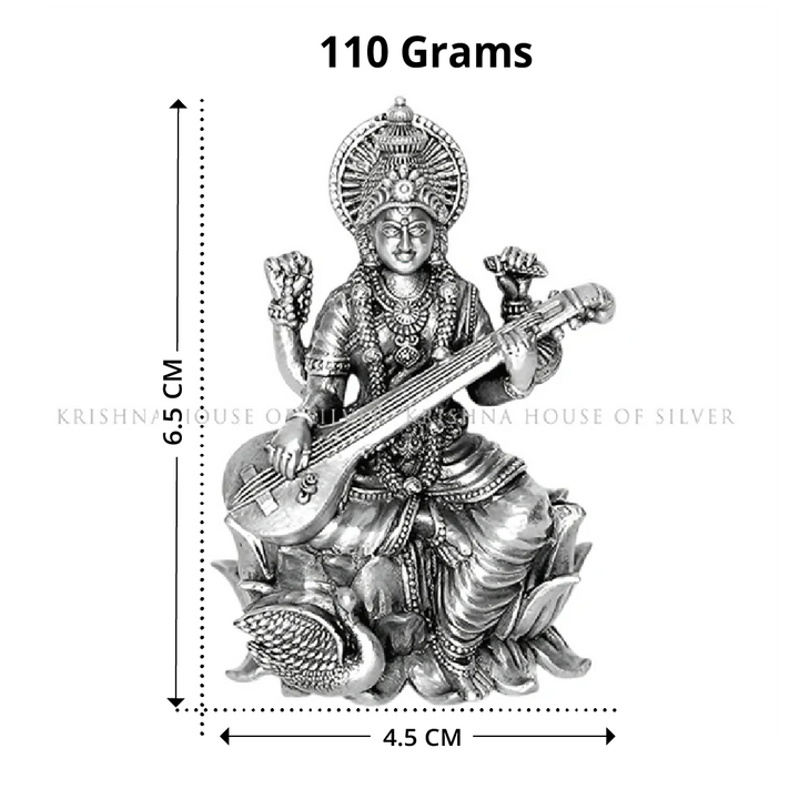Goddess Saraswati Idol in Silver
