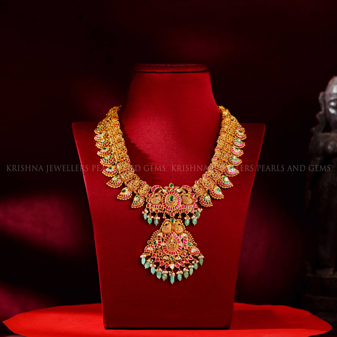 22K Nakshi Kundan Mango Haram