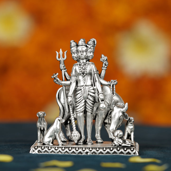 Silver Dattatreya Idol - Krishna Jewellers Pearls and Gems