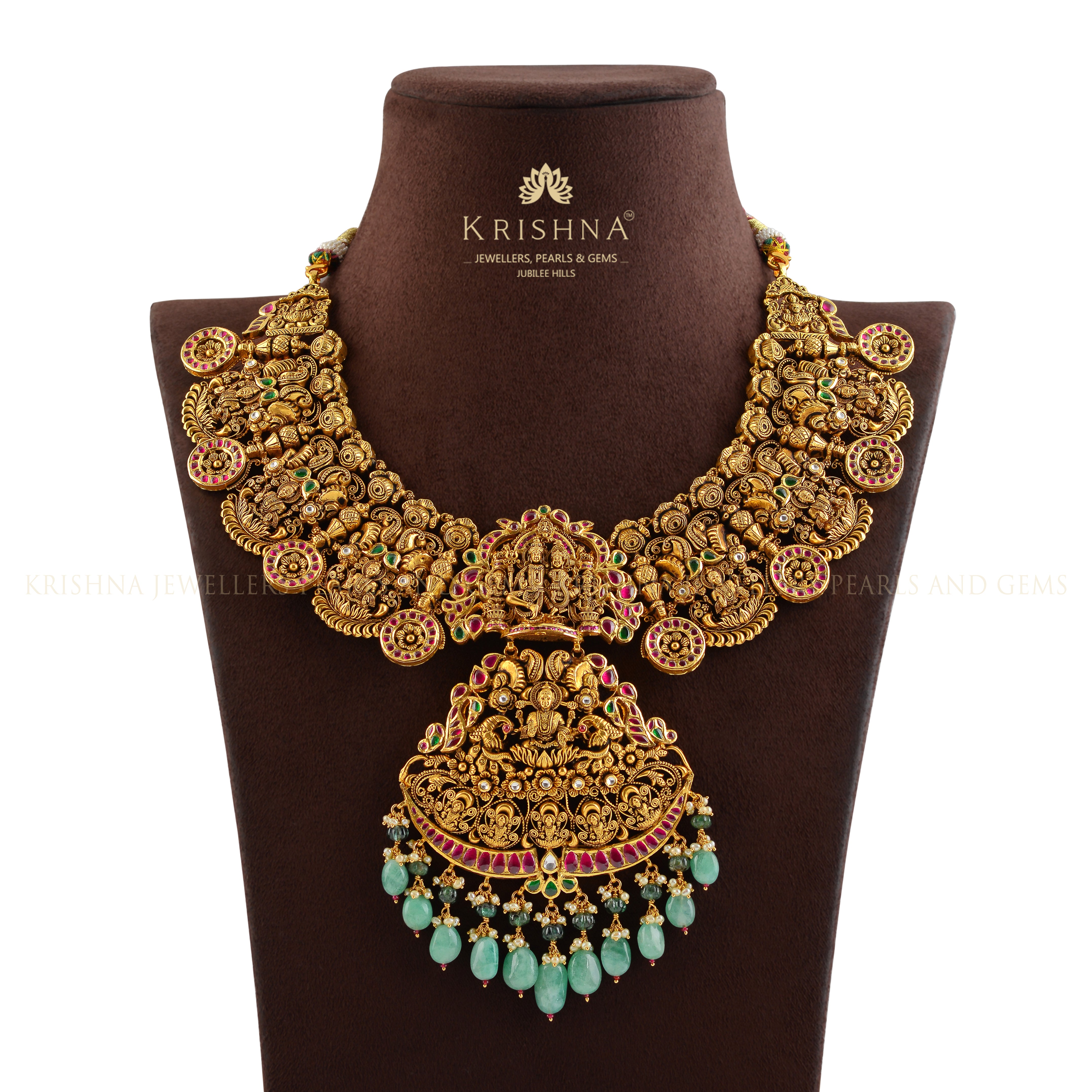 Shiv Parvati Gold Necklace - Krishna Jewellers Pearls and Gems