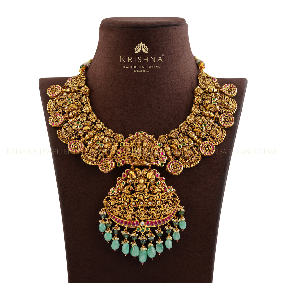 Shiv Parvati Gold Necklace - Krishna Jewellers Pearls and Gems