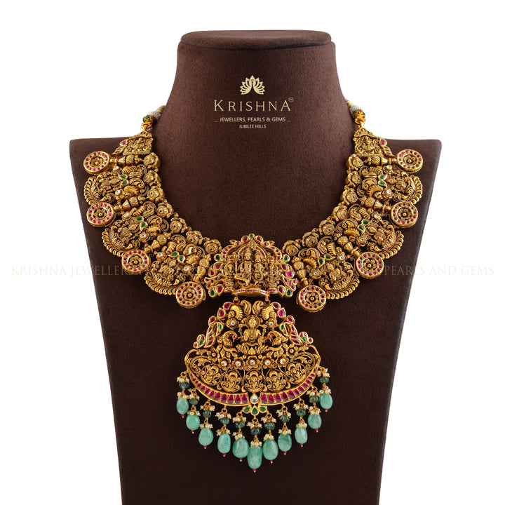 Shiv Parvati Gold Necklace - Krishna Jewellers Pearls and Gems