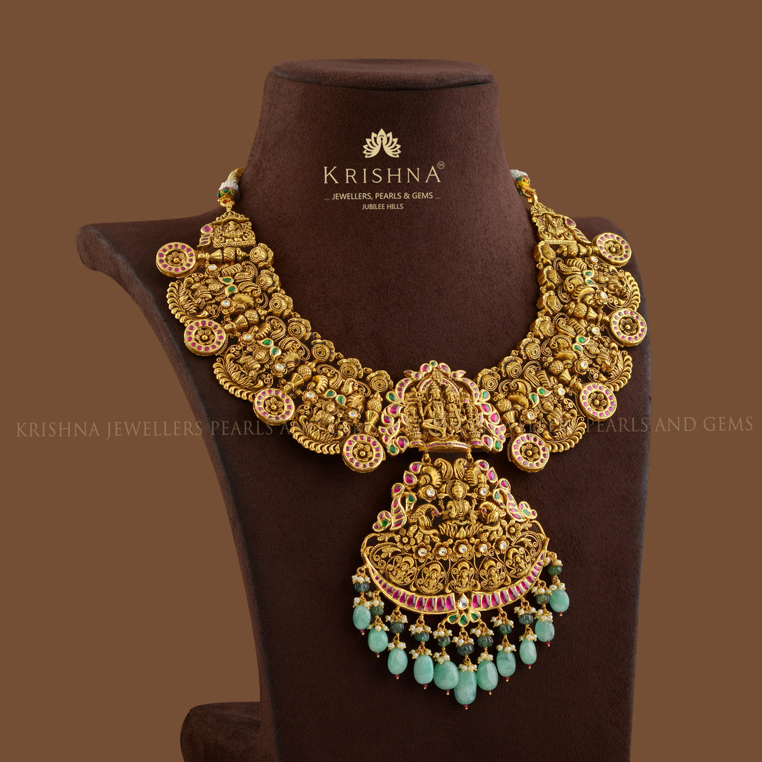 Shiv Parvati Gold Necklace - Krishna Jewellers Pearls and Gems