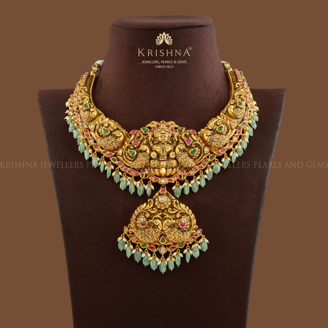 Divine Laxmi Gold Necklace - Krishna Jewellers Pearls and Gems