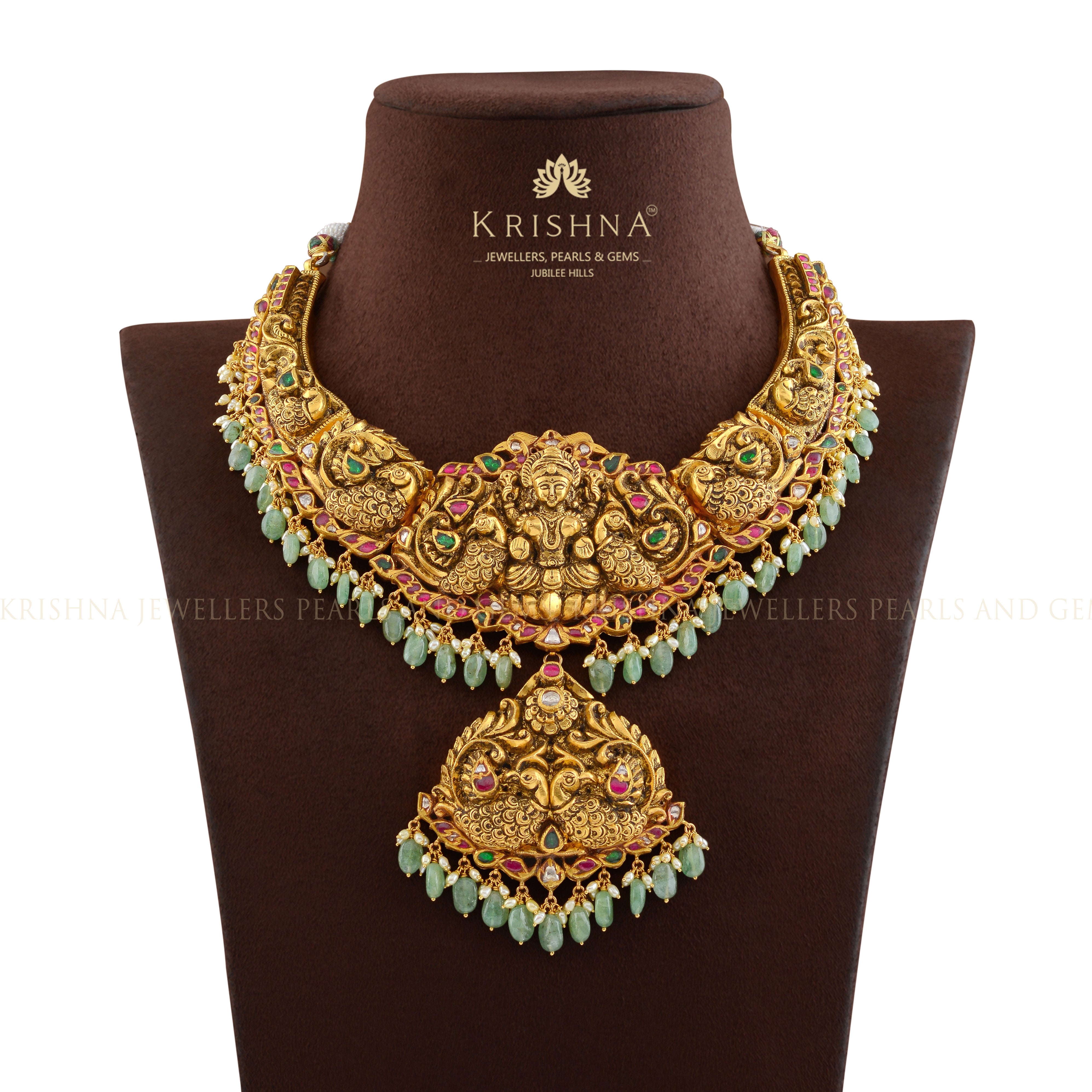 Divine Laxmi Gold Necklace - Krishna Jewellers Pearls and Gems