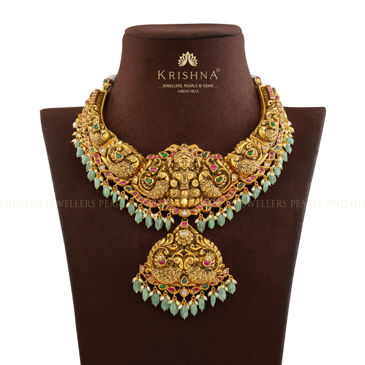 Divine Laxmi Gold Necklace - Krishna Jewellers Pearls and Gems
