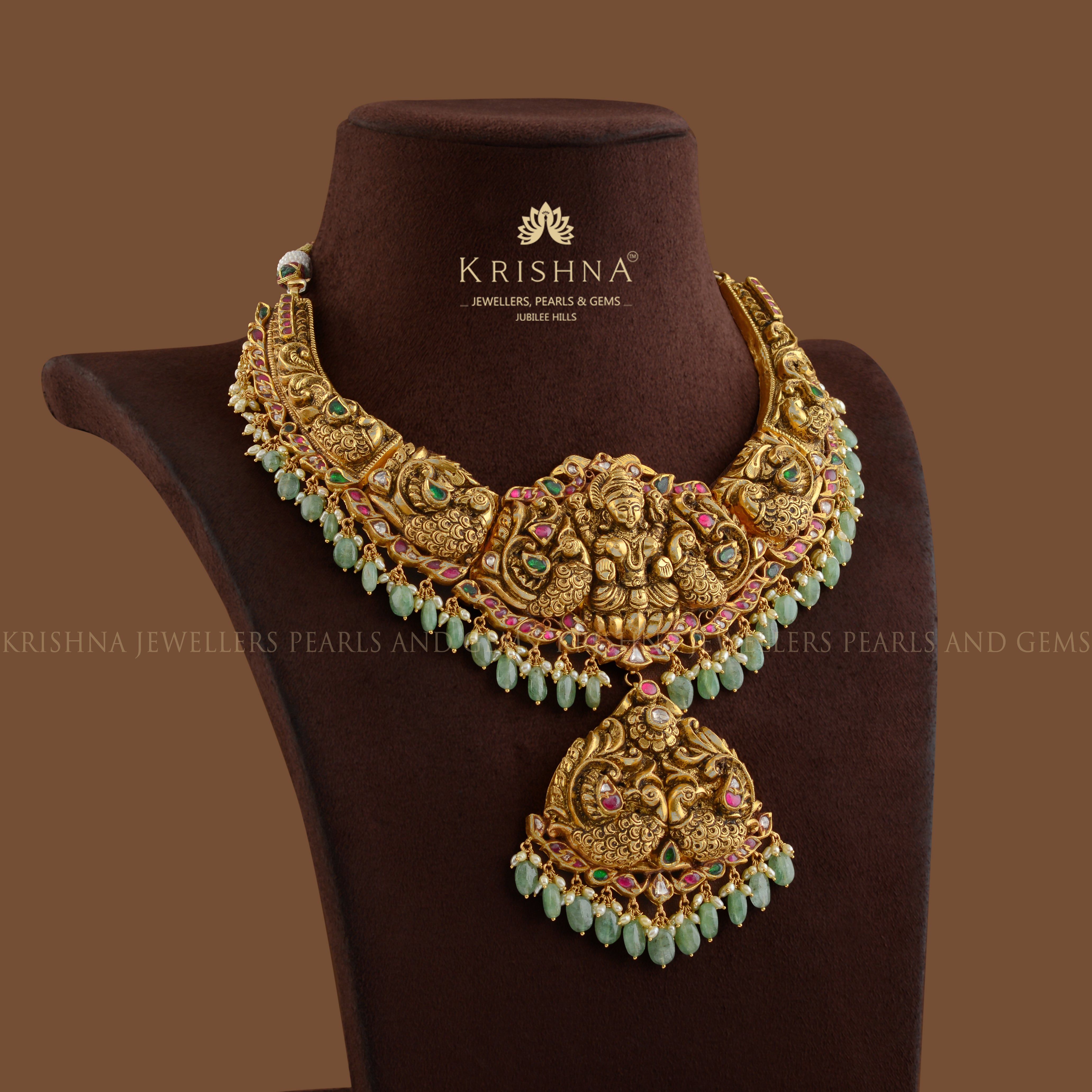 Divine Laxmi Gold Necklace - Krishna Jewellers Pearls and Gems